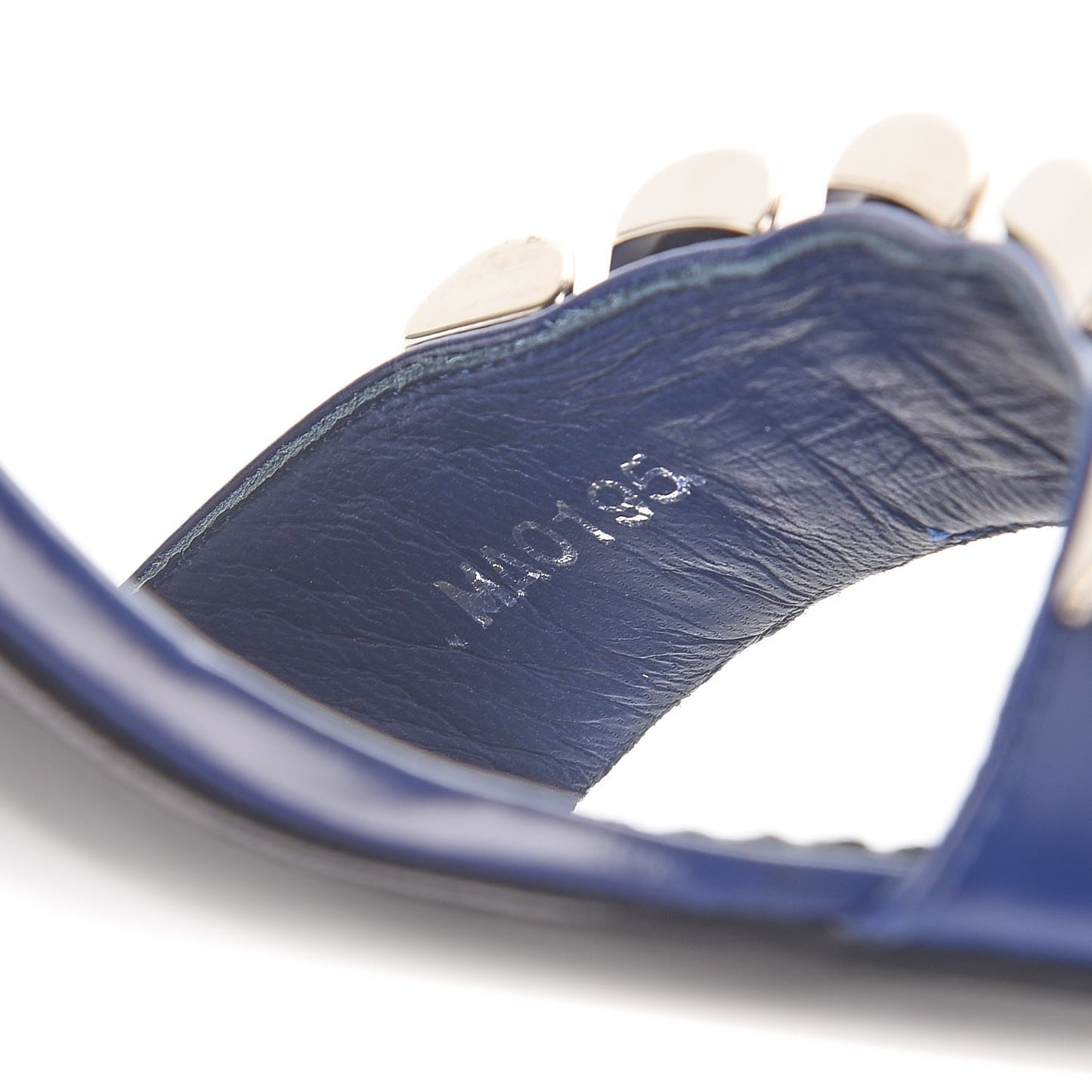 Calfskin Westbound Sandal 36.5 Blue Nuit