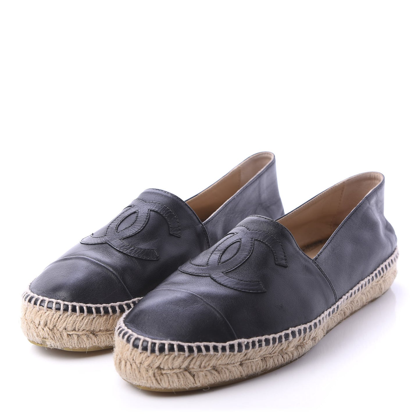 Lambskin CC Espadrilles 40 Black