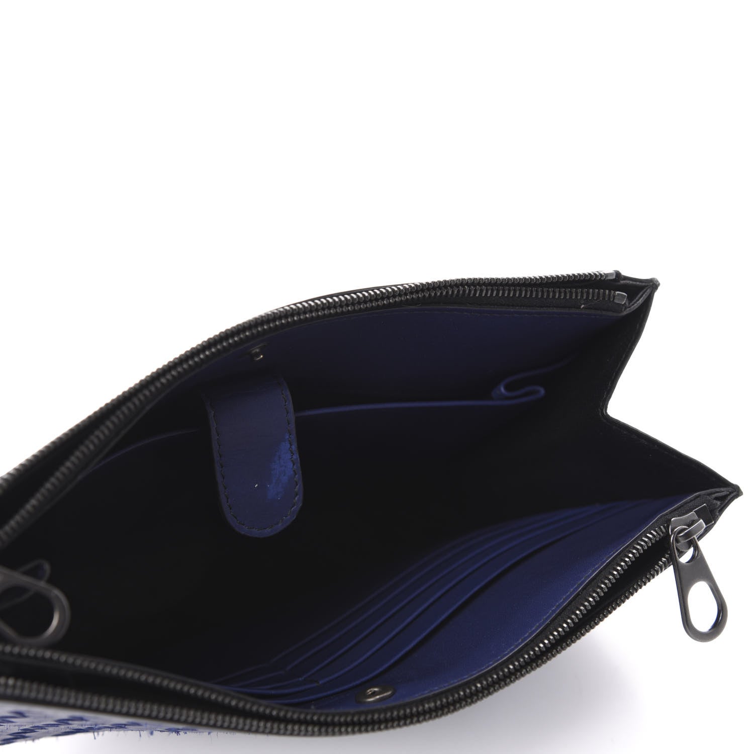 Bottega Veneta Nappa Intrecciato Wristlet Zip Wallet Atlantic 5 of 8