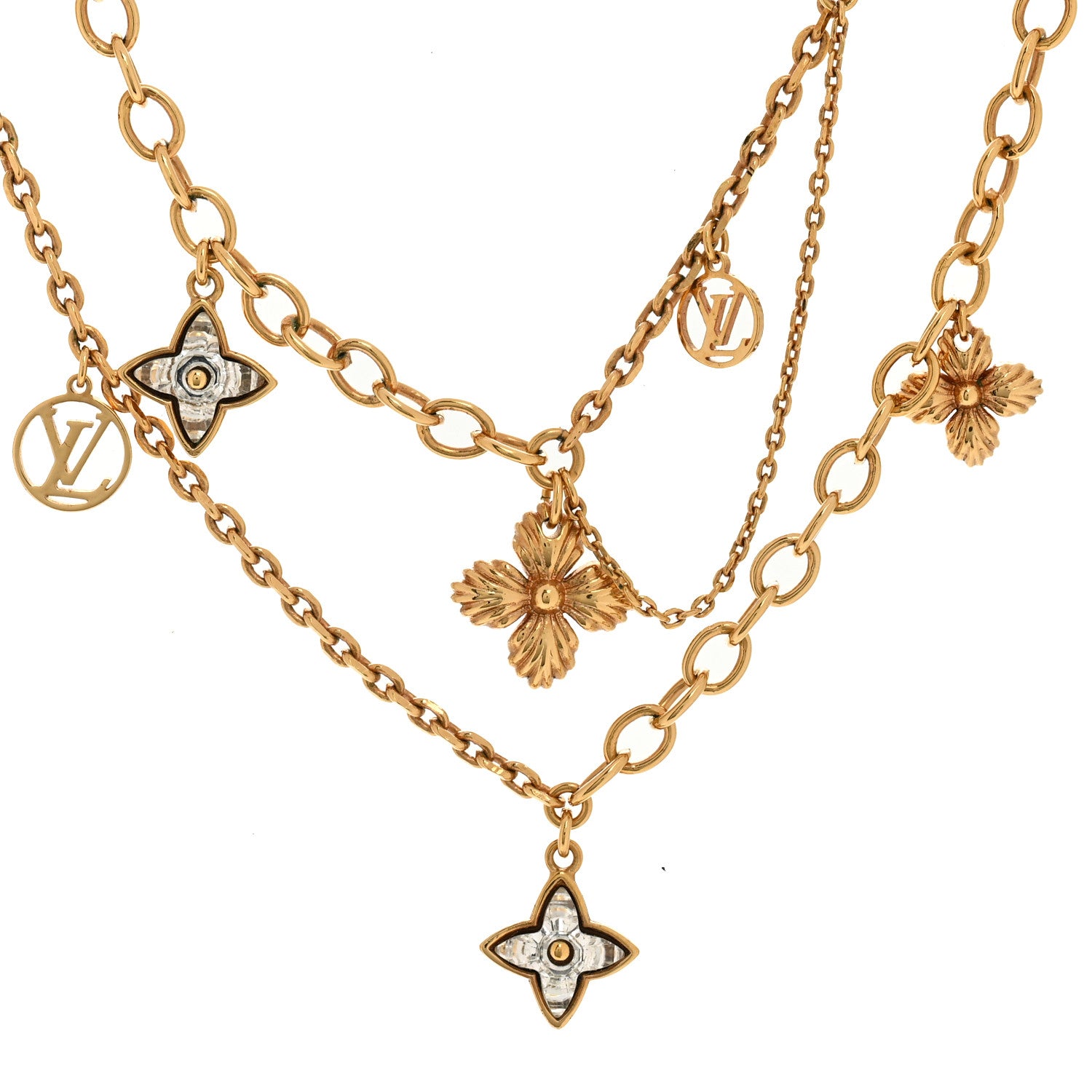 Louis Vuitton Metal Crystal Blooming Supple Necklace 4 of 8