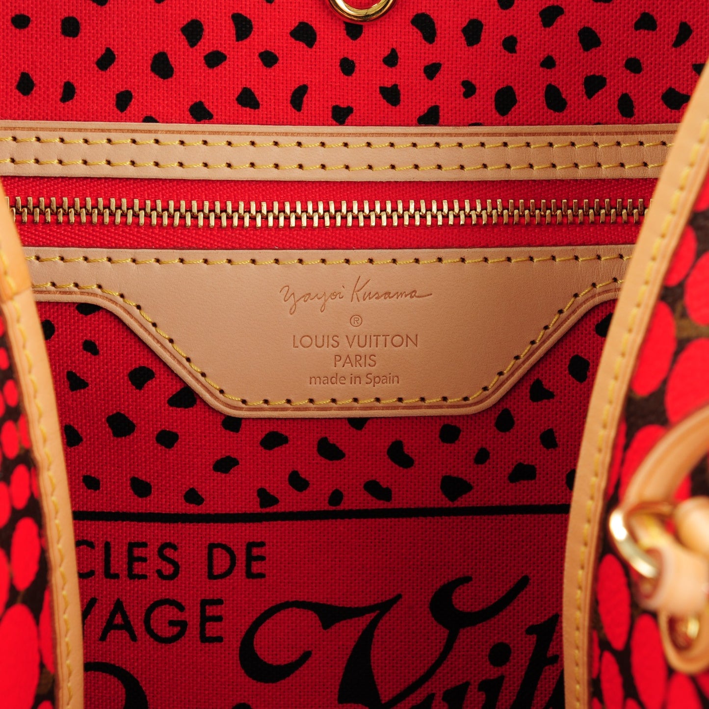 Monogram Kusama Waves Neverfull MM Red