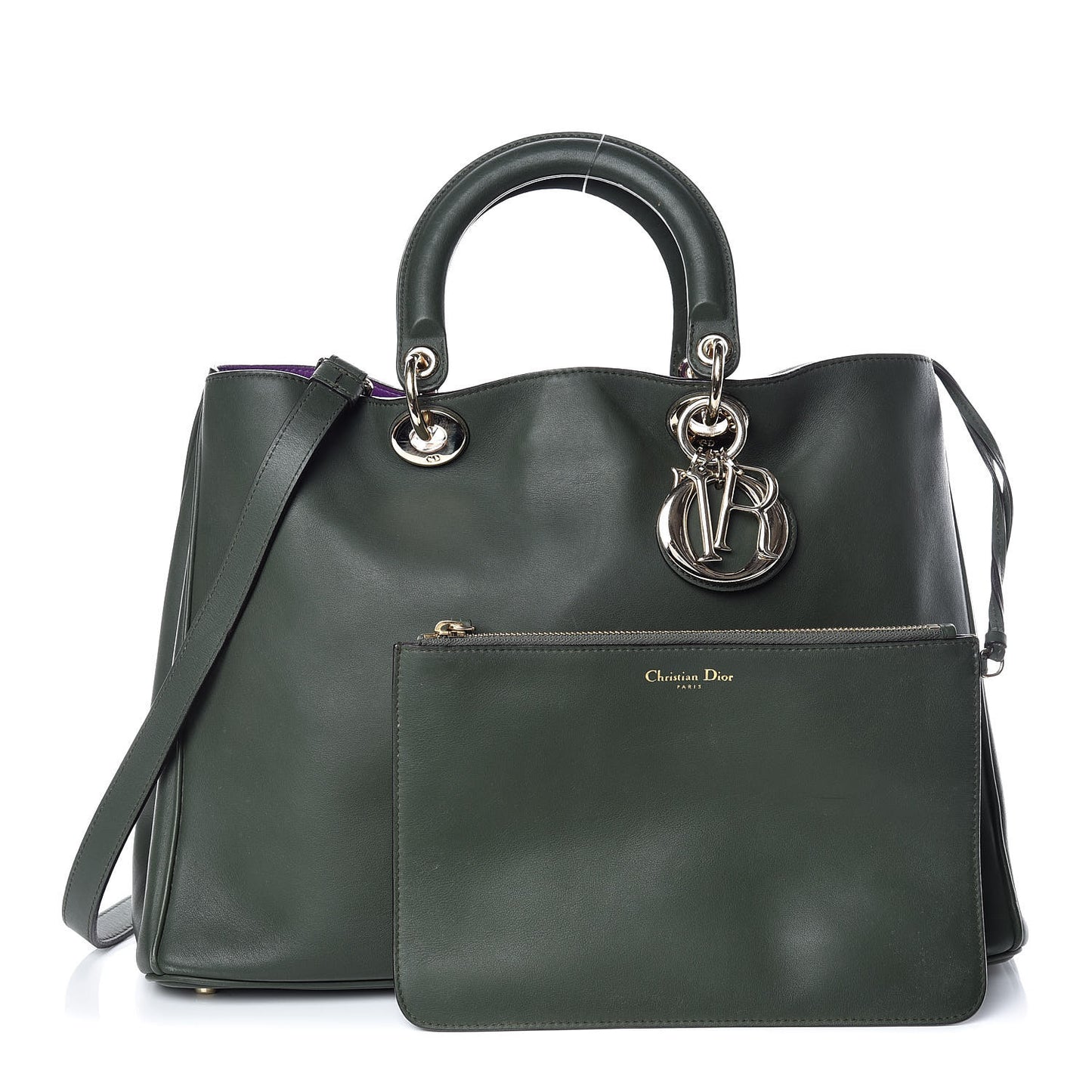 Calfskin Large Diorissimo Tote Dark Green