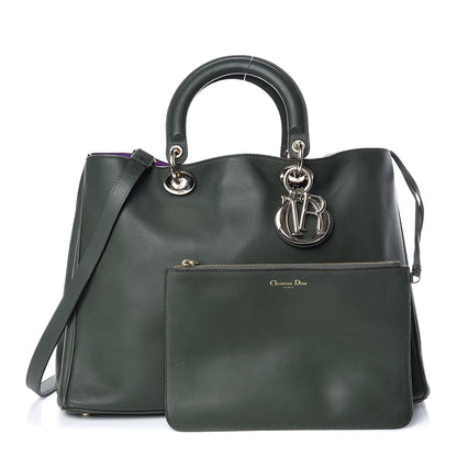 Christian Dior Calfskin Large Diorissimo Tote Dark Green 1 of 14