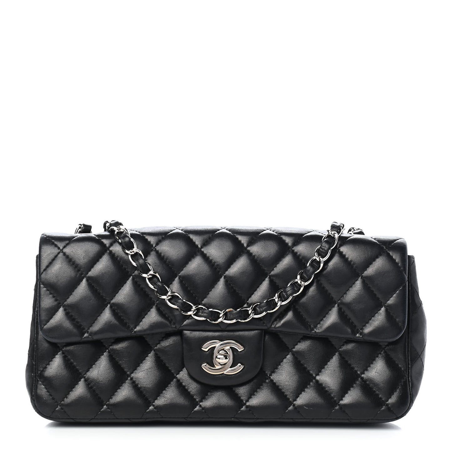 Lambskin Quilted East West Flap Black