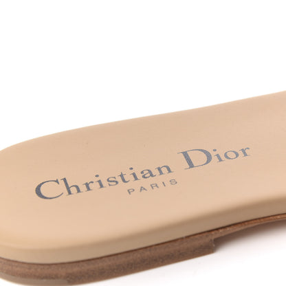 Christian Dior Canvas Embroidered Dway Flat Slide Sandals 36 Black Beige 6 of 9