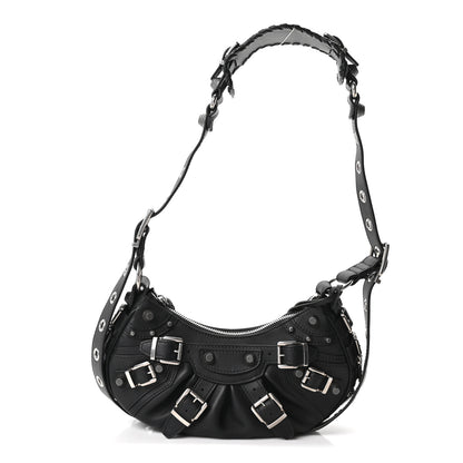 Balenciaga Smooth Calfskin Buckles Le Cagole Shoulder Bag XS Black 1 of 11