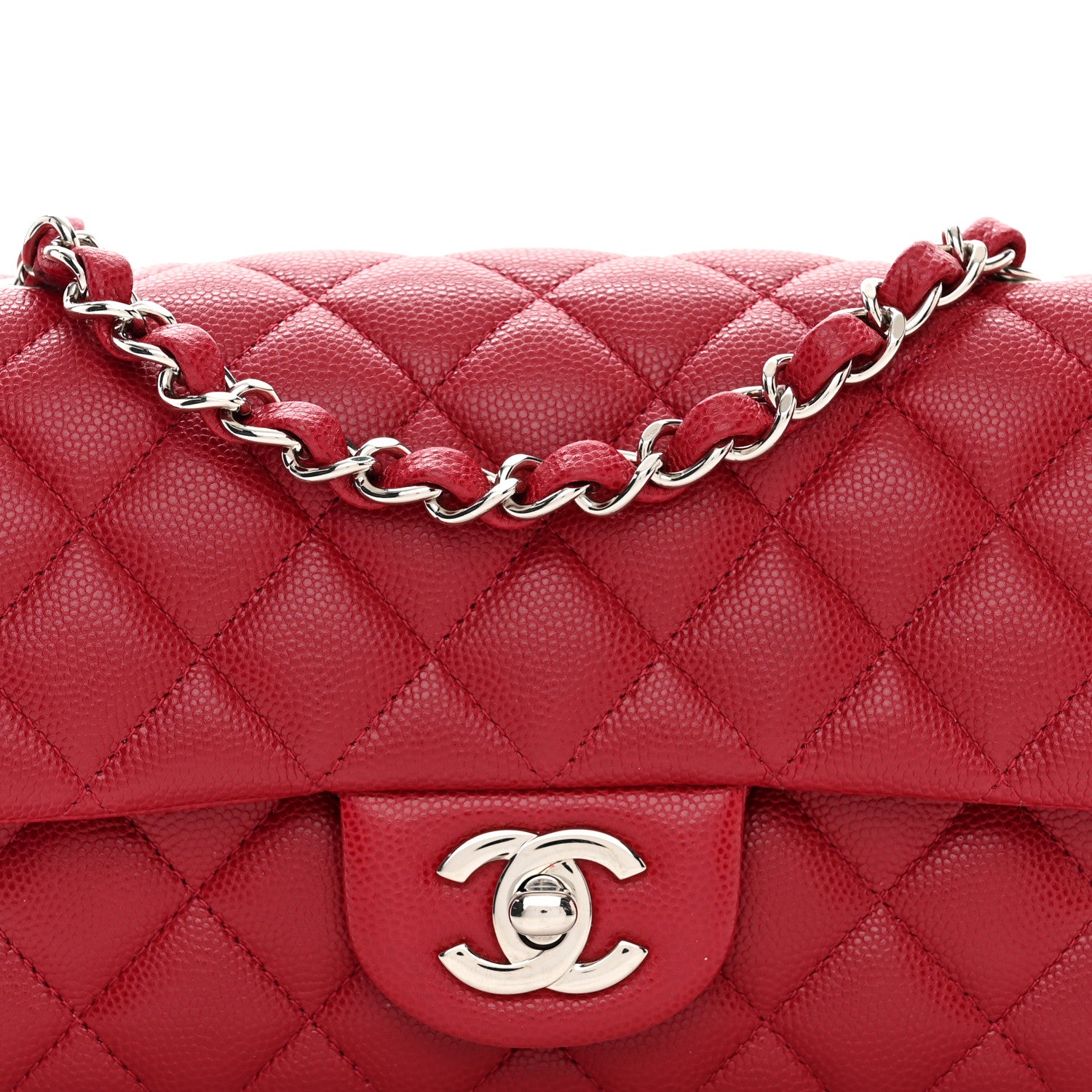 Chanel Caviar Quilted Mini Rectangular Flap Red 8 of 11