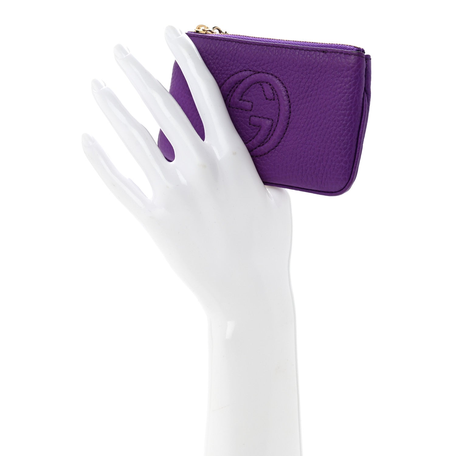Gucci Pebbled Calfskin Soho Key Case Purple 2 of 9