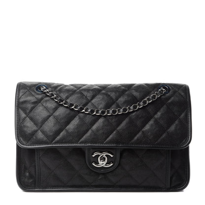 Chanel Caviar Quilted Large French Riviera Flap Black 1 of 10