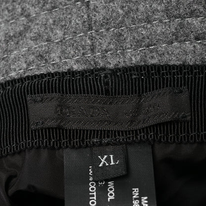 Prada Authentic Loden Wool Metal Triangle Logo Bucket Hat XL Gray 8 of 9