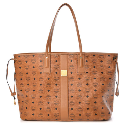 MCM Visetos Large Liz Reversible Shopper Tote Cognac 1 of 16