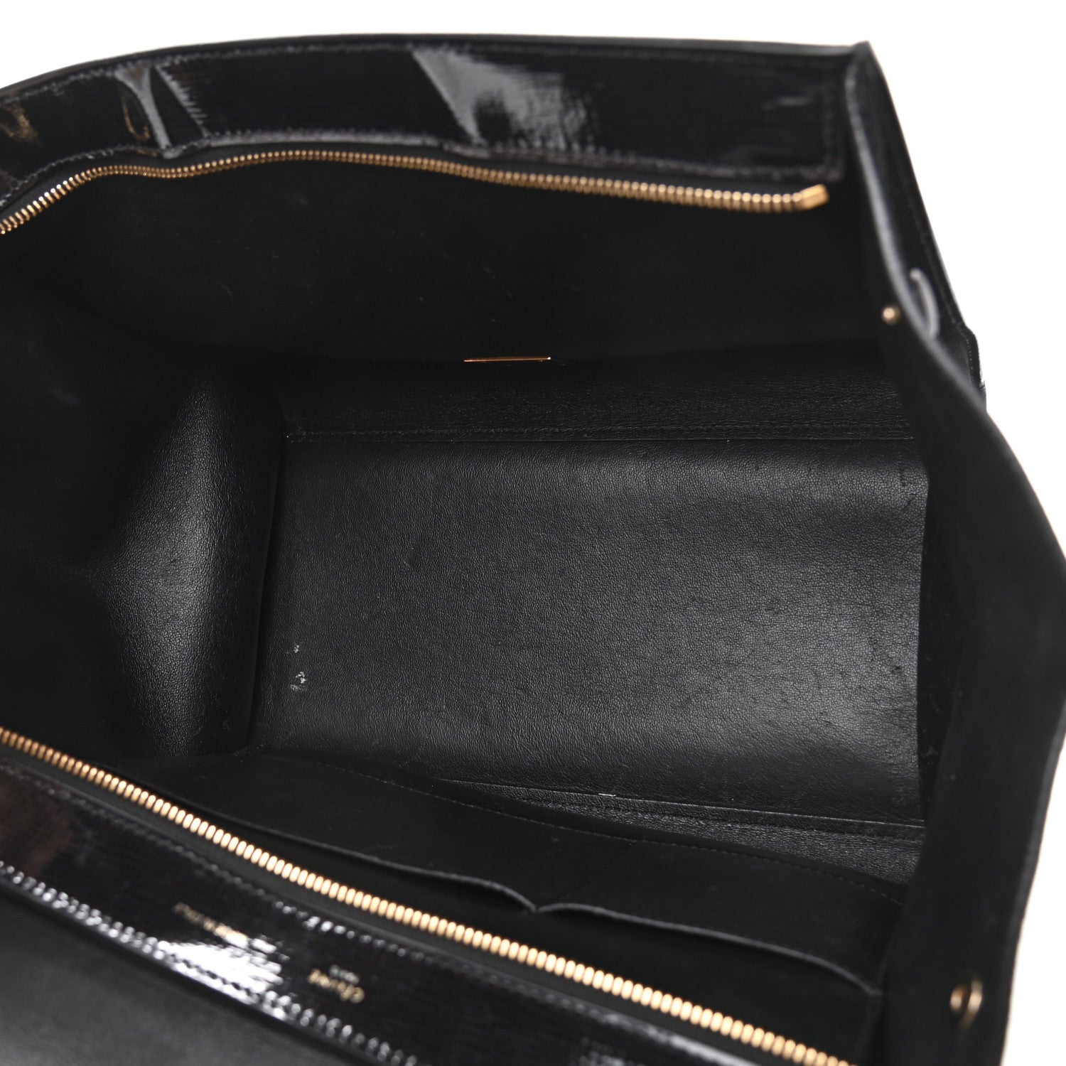 Celine Patent Suede Medium Trapeze Black 7 of 12