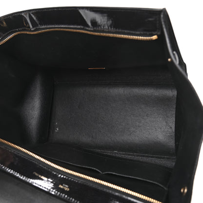 Celine Patent Suede Medium Trapeze Black 7 of 12