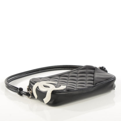 Chanel Calfskin Quilted Cambon Pochette Black White 4 of 9