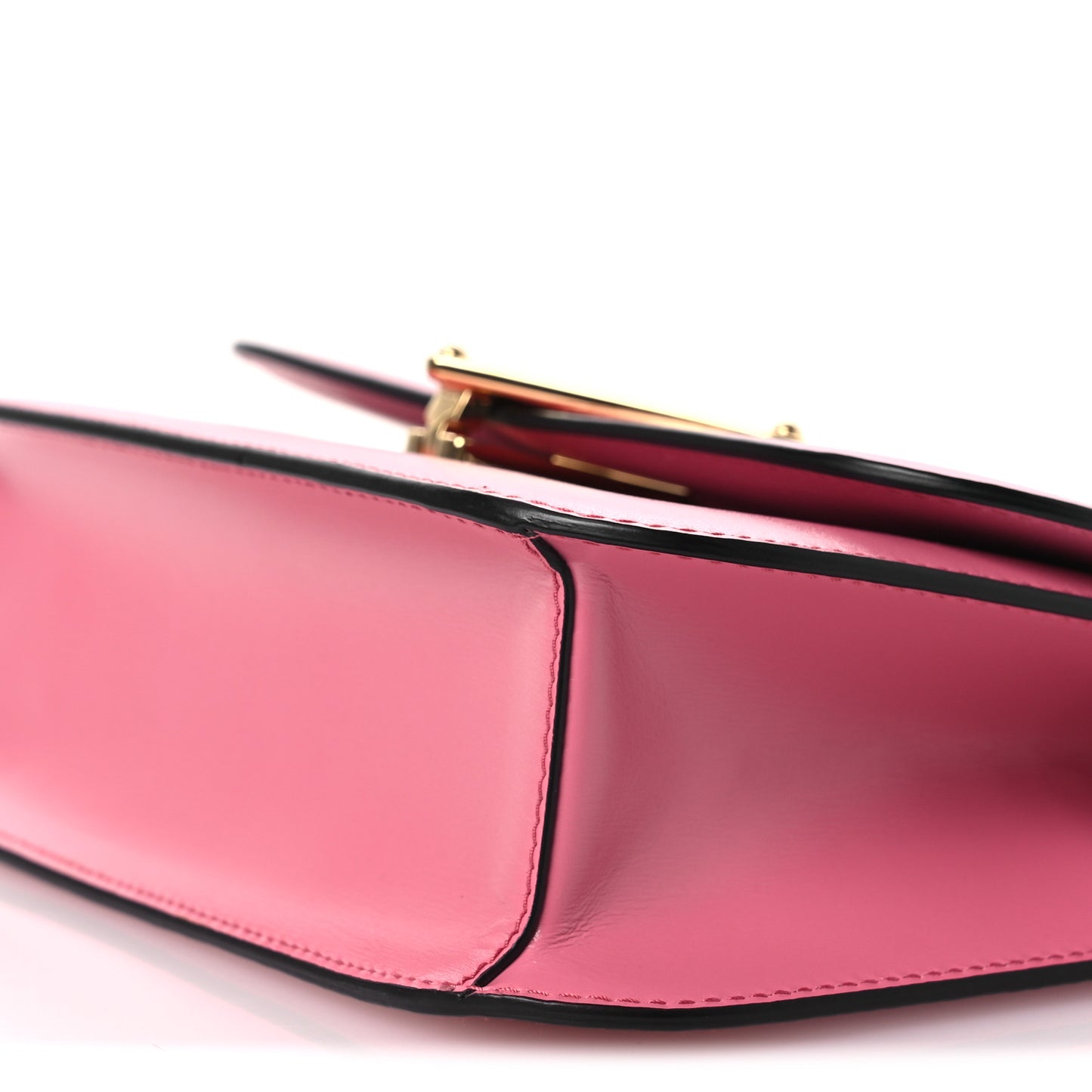 Box Calfskin Triangle Embleme Flap Shoulder Bag Begonia