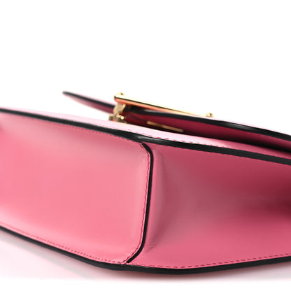 Prada Box Calfskin Triangle Embleme Flap Shoulder Bag Begonia 10 of 11