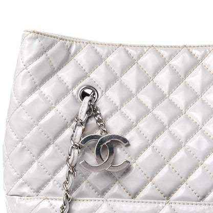 Chanel Vinyl Quilted In The Business North South Tote Light Grey 15 of 15
