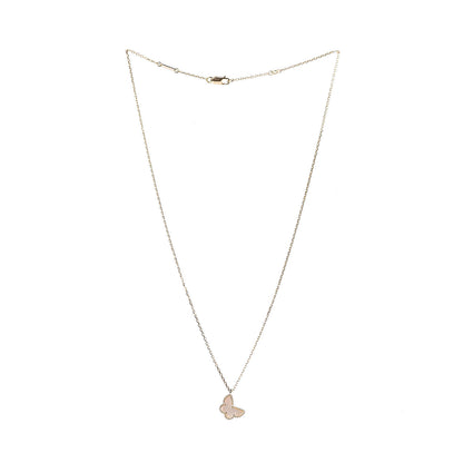Van Cleef & Arpels 18K Yellow Gold Mother of Pearl Sweet Alhambra Butterfly Pendant Necklace 3 of 6