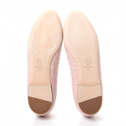 Chanel Lambskin Camellia Embroidered CC Ballerina Flats 41 Light Pink 6 of 10