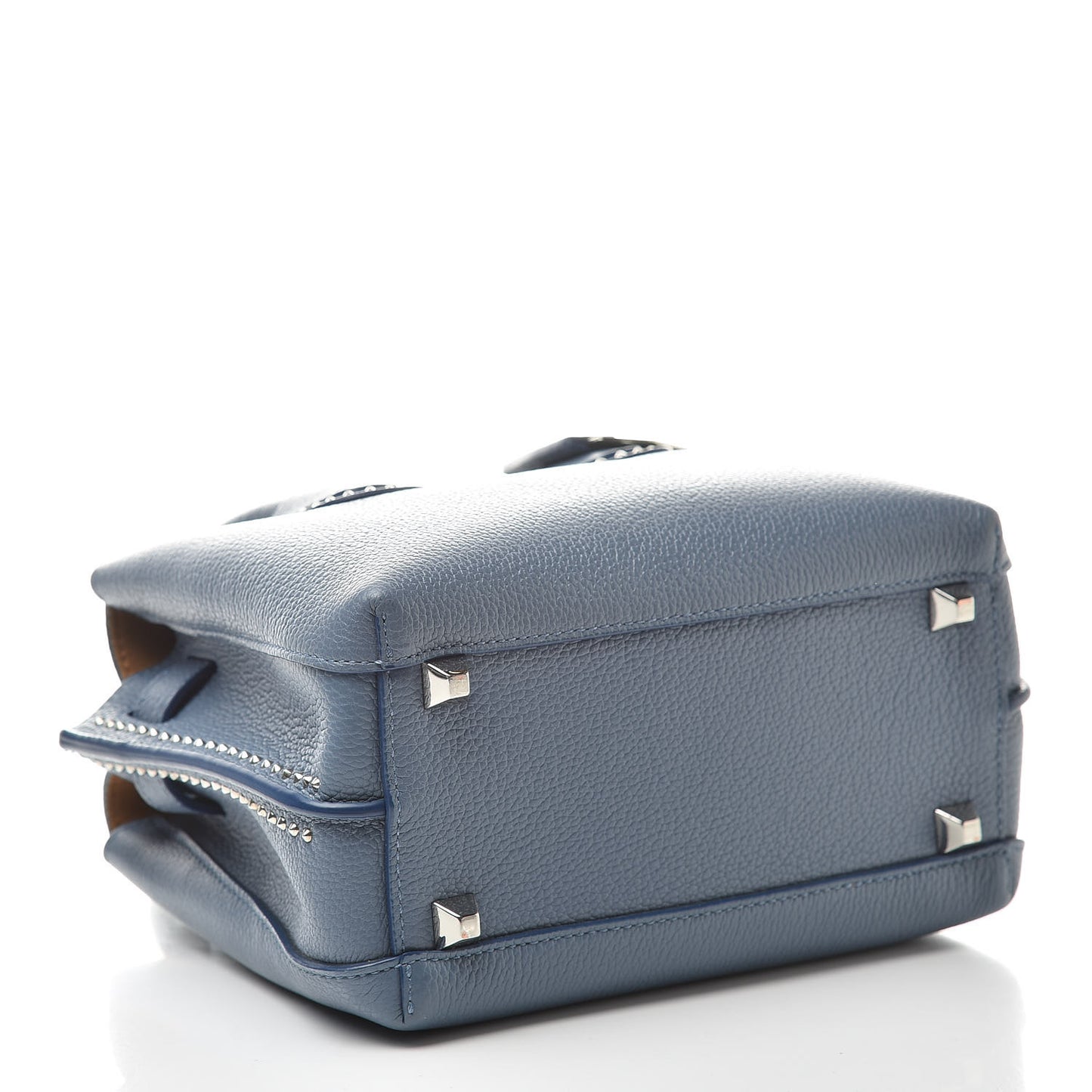 Grained Calfskin Studded Mini Milla Tote Luft Blue