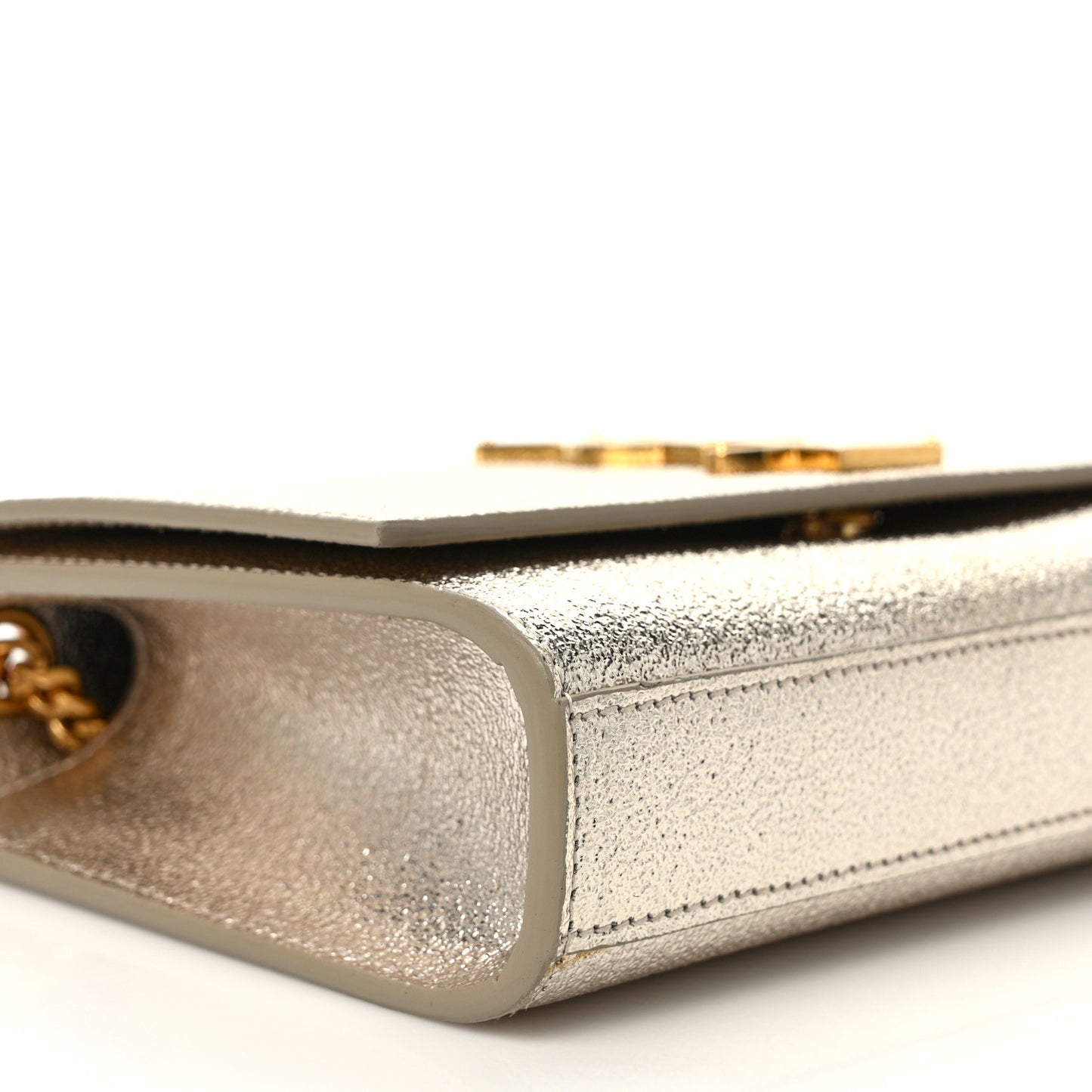 Metallic Calfskin Small Classic Monogram Kate Satchel Gold