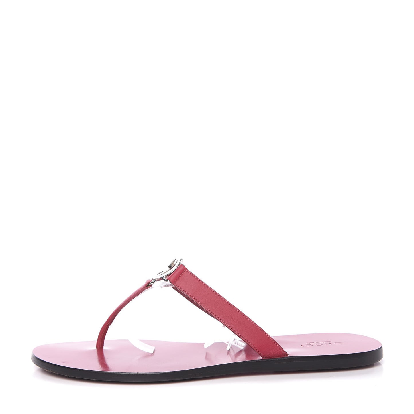 Calfskin GG Thong Sandals 38 Bougainvillea