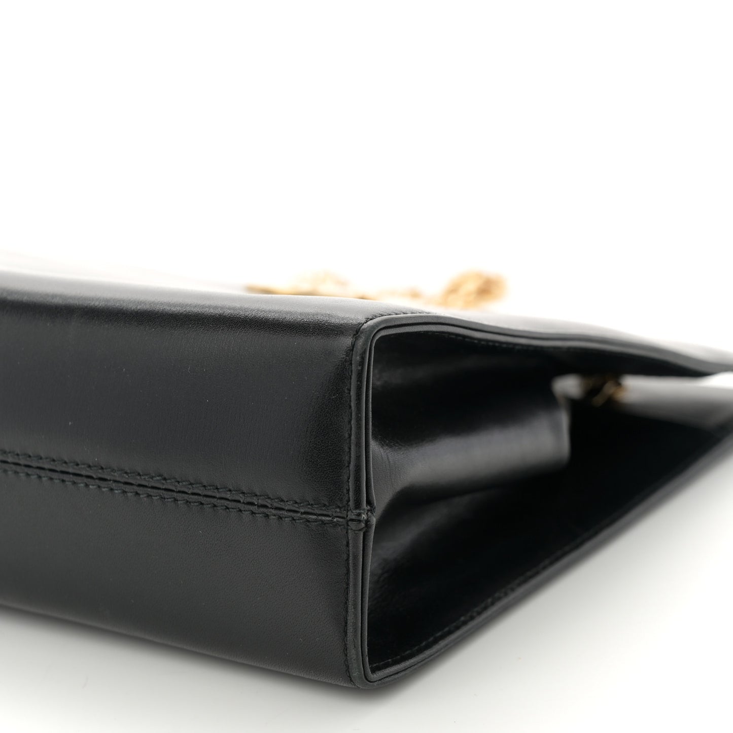Brushed Calfskin Gancini Trifolio Chain Bag Black