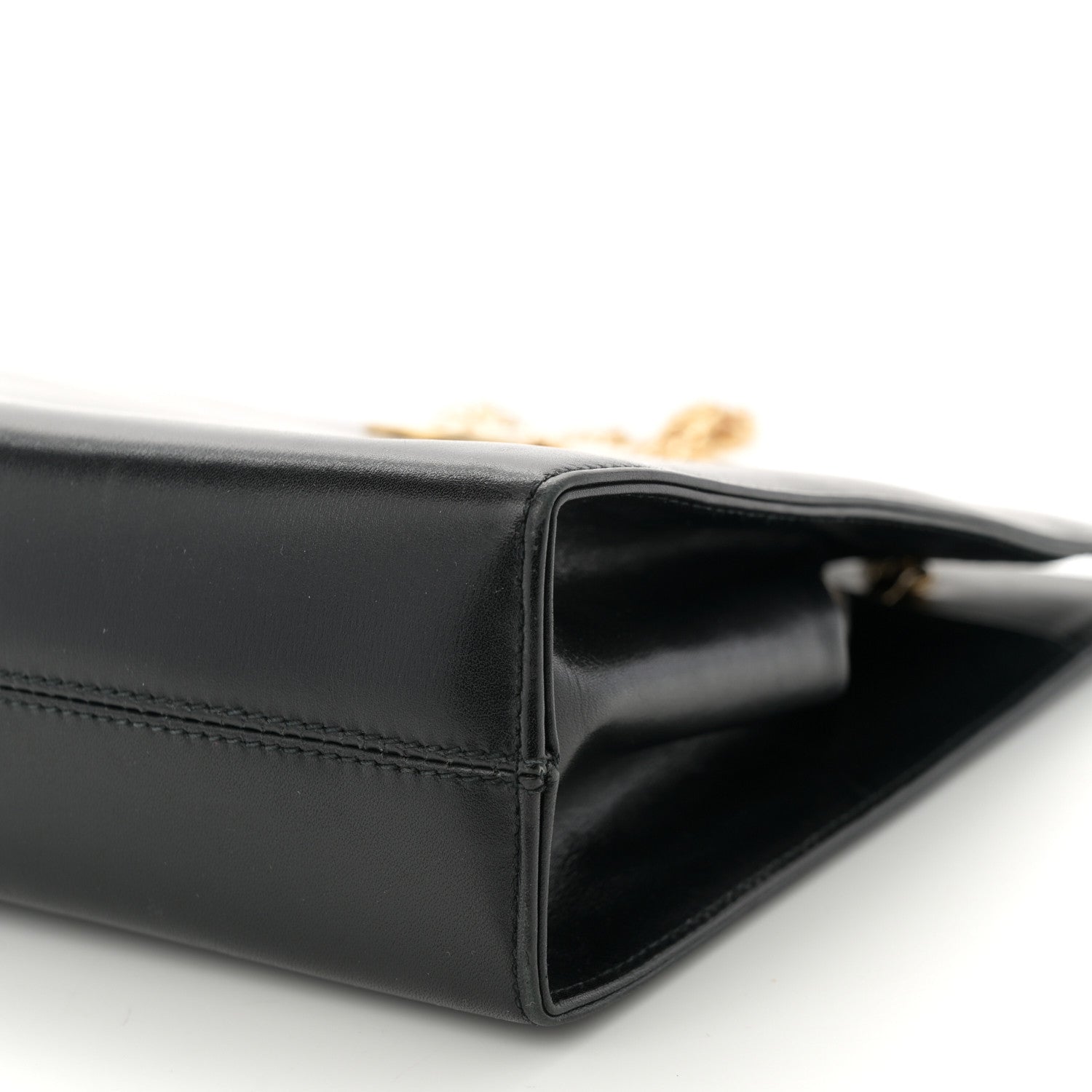 Salvatore Ferragamo Brushed Calfskin Gancini Trifolio Chain Bag Black 9 of 10
