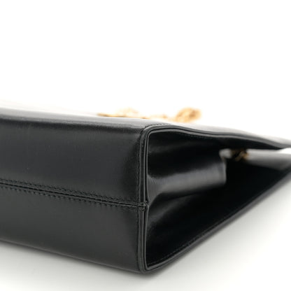 Salvatore Ferragamo Brushed Calfskin Gancini Trifolio Chain Bag Black 9 of 10