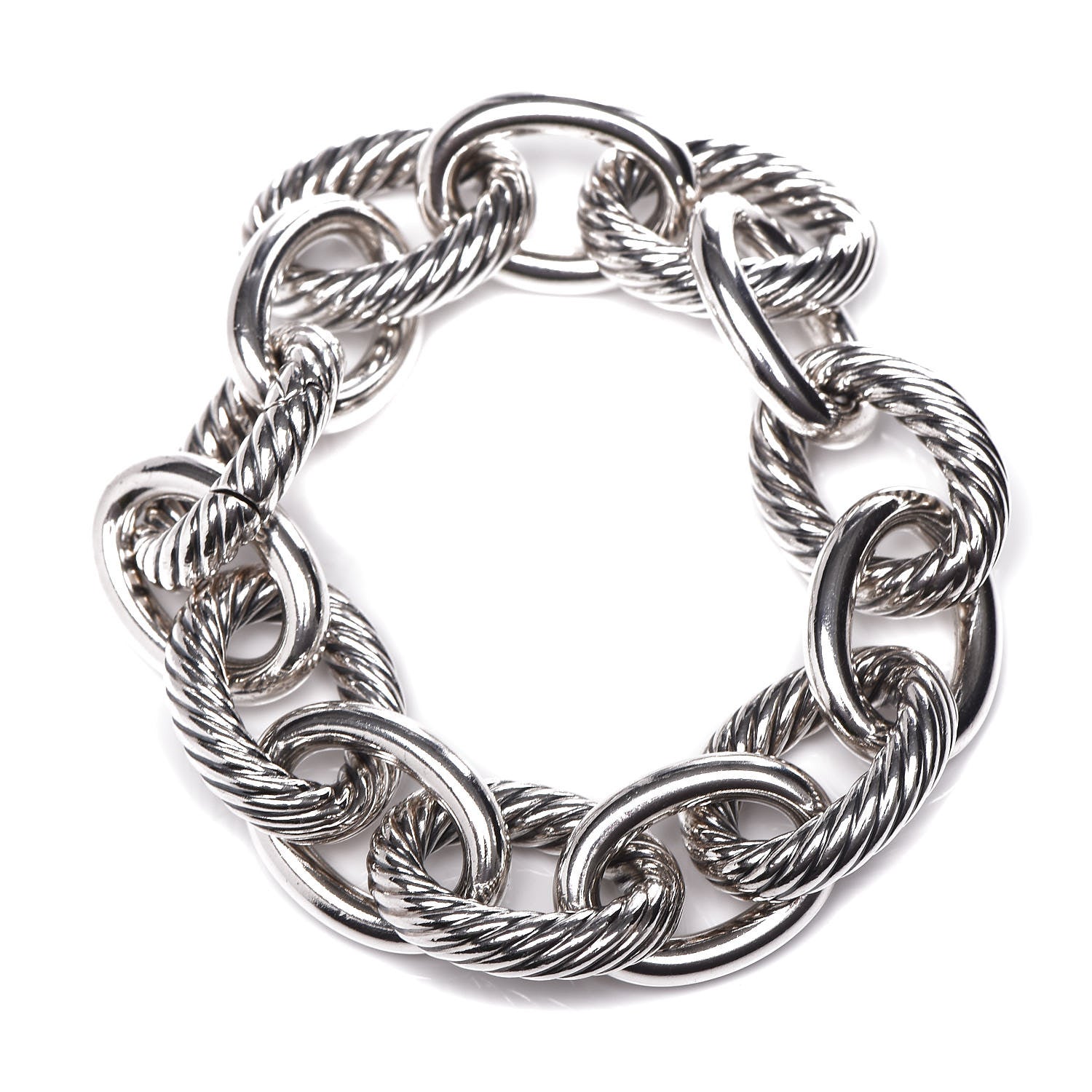 David Yurman Sterling Silver 17mm Extra Large Oval Link Bracelet 1 of 4