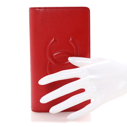 Chanel Caviar Timeless CC Yen Wallet Red 2 of 9