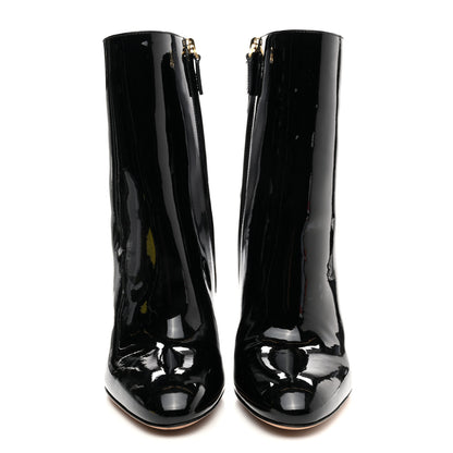 Valentino Garavani Patent Rockstud Jaw Stud 100mm Ankle Booties 38 Black 2 of 14