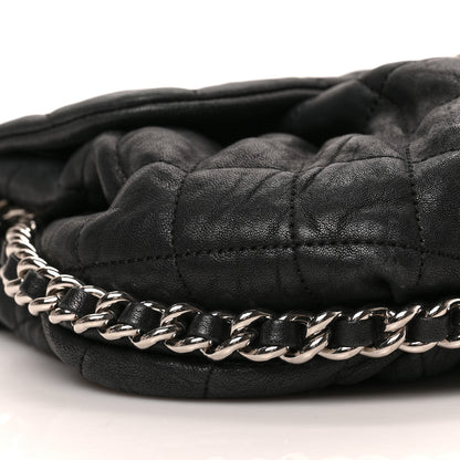 Chanel Washed Lambskin Quilted Medium Chain Around Messenger Black 8 of 9