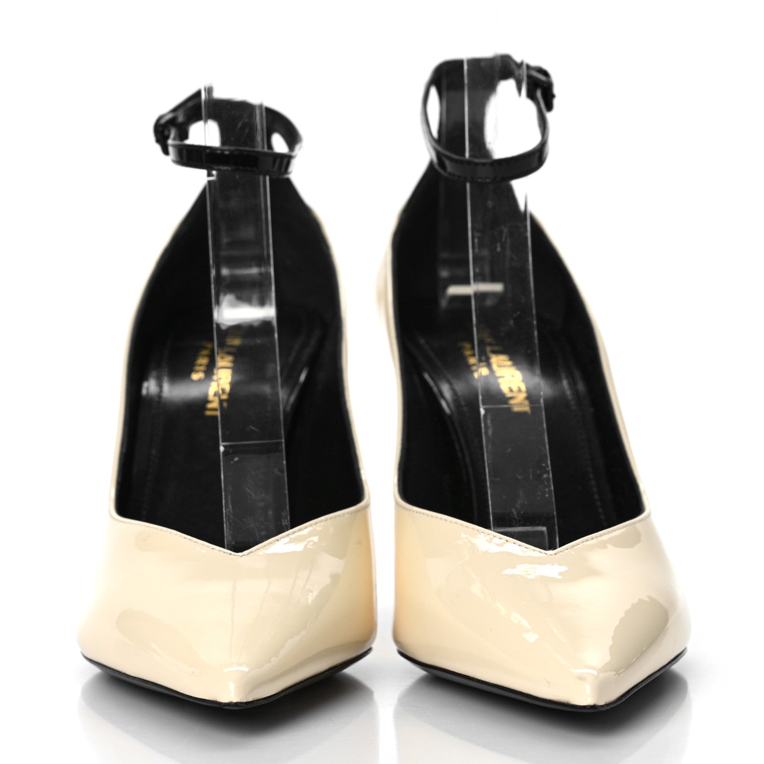 Saint Laurent Patent Calfskin Zoe 85 Pumps 36.5 Coquille Black 1 of 8
