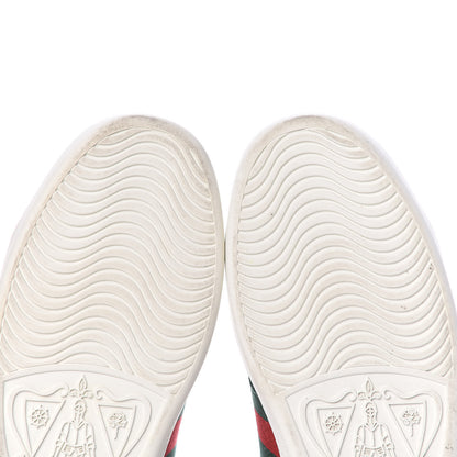 Gucci GG Supreme Monogram Bees Ayers Web Womens Ace Sneakers 38 Beige Oro Green Red 6 of 13