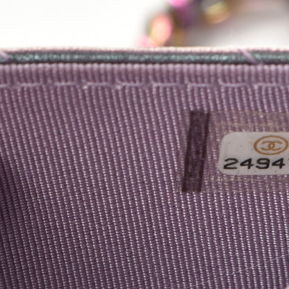 Chanel Iridescent Lambskin Chevron Quilted Reissue Wallet On Chain WOC Light Purple 8 of 9