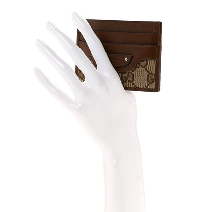 Balenciaga X GUCCI GG Monogram Azalea Calfskin Neo Classic Card Holder Beige Ebony Brown Sugar 2 of 11