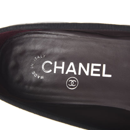 Chanel Aged Calfskin Quilted CC Cap Toe Ballerina Flats 39 Black 8 of 11