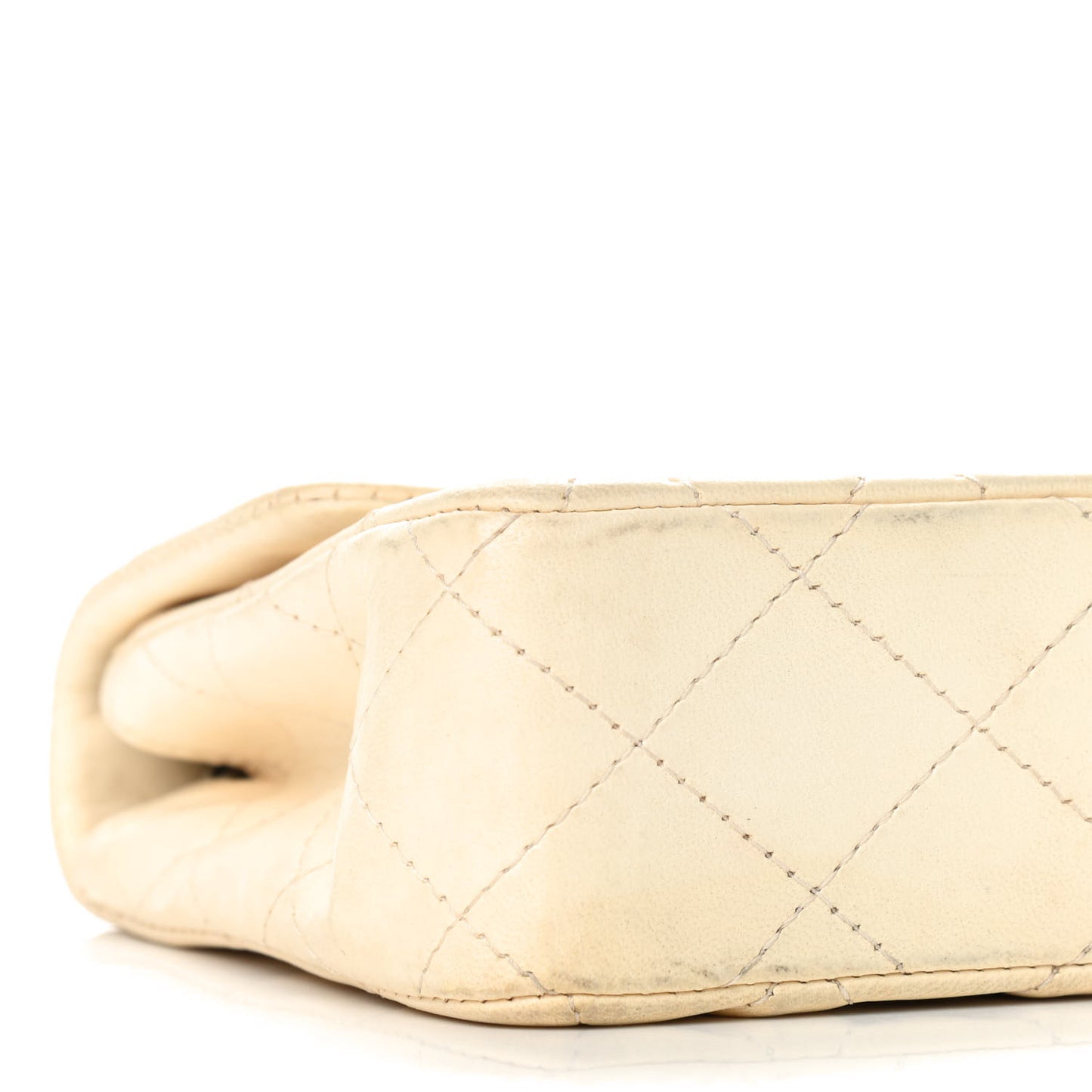 Lambskin Quilted East West Flap White