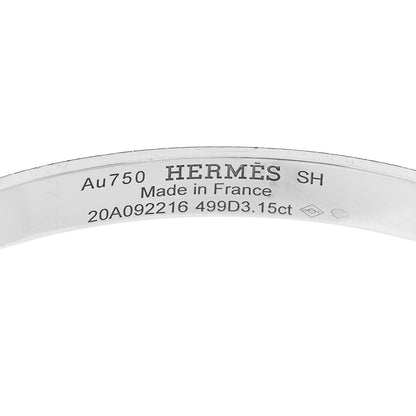 Hermes 18K White Gold Diamond Kelly Full Pave Bracelet SH 3 of 4