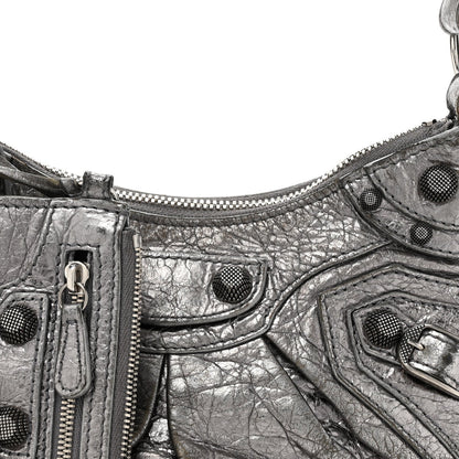 Balenciaga Metallic Agneau Arena Le Cagole Shoulder Bag XS Silver 9 of 17