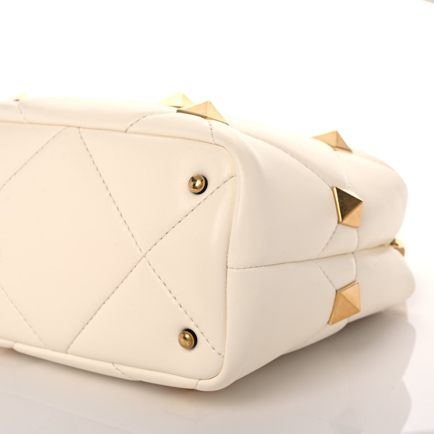 Nappa Small Roman Stud The Handle Bag Ivory