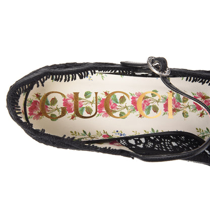Gucci Lace Pizzo Venice Pumps 39 Black 6 of 8