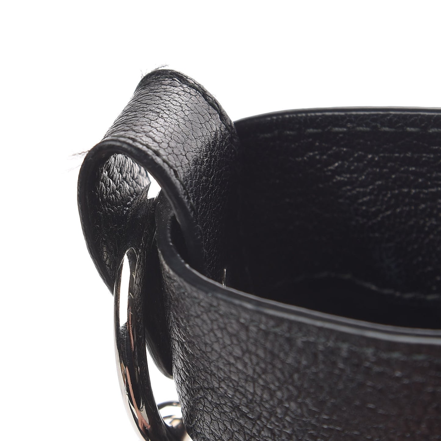 Chevre Silver Metallic Edge Hardware Town Black