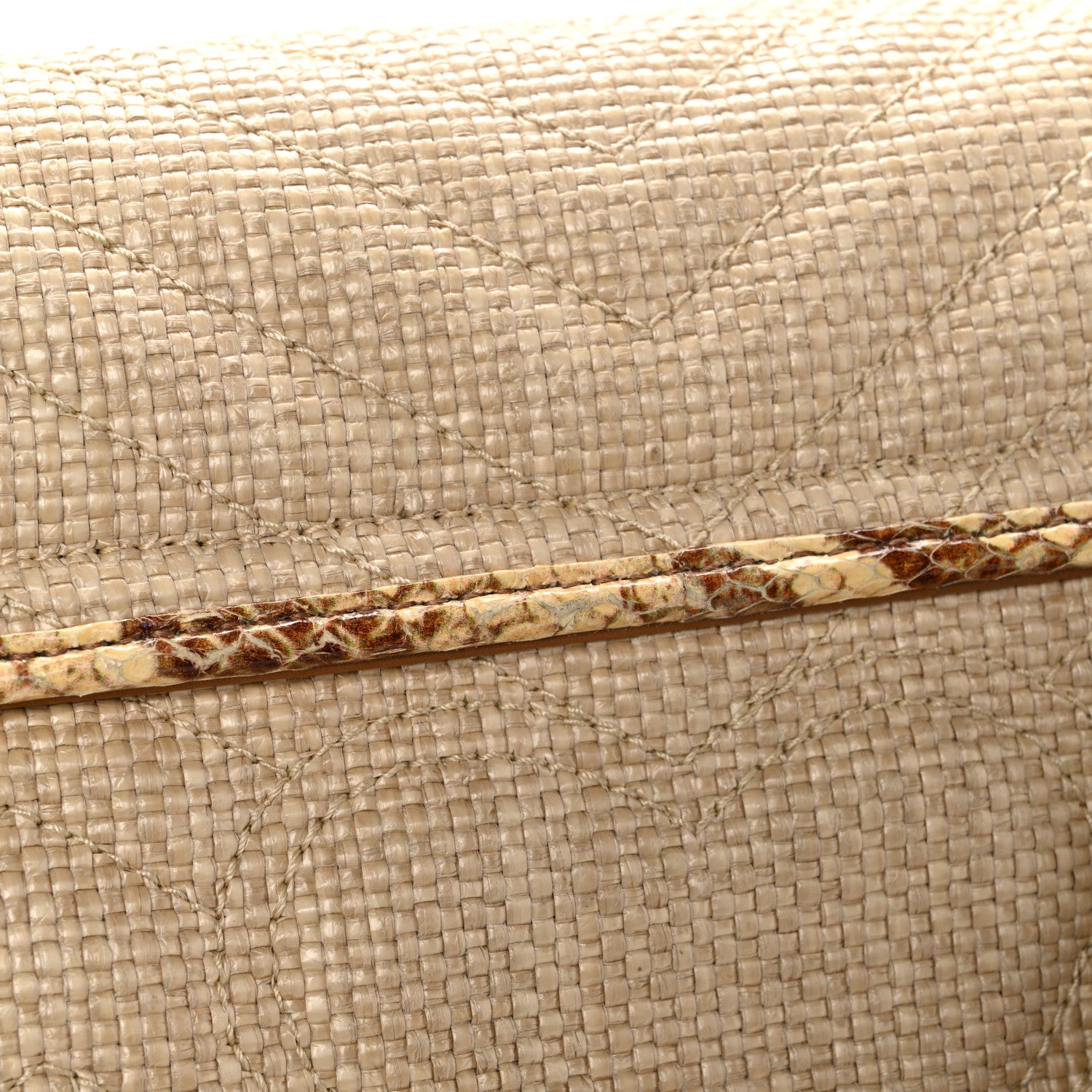 Gucci Raffia Elaphe Matelasse Small GG Marmont Shoulder Bag Natural Cream Brown 13 of 14