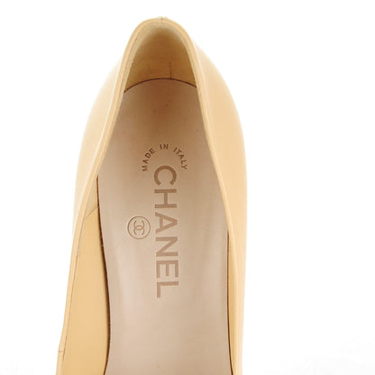 Chanel Lambskin Cap Toe Pumps 38.5 Beige Black 7 of 8