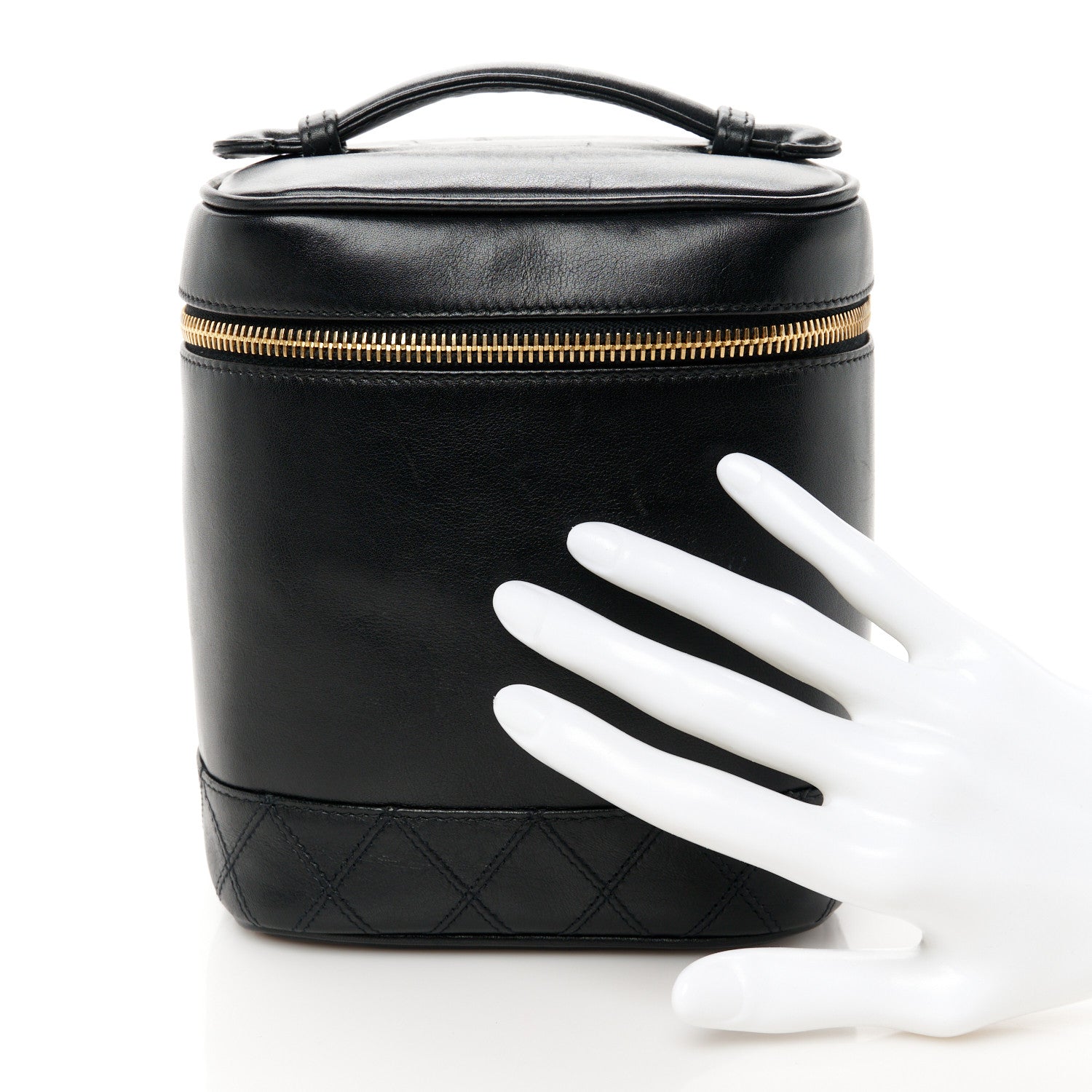 Chanel Calfskin Cosmetic Vanity Bag Black 2 of 9