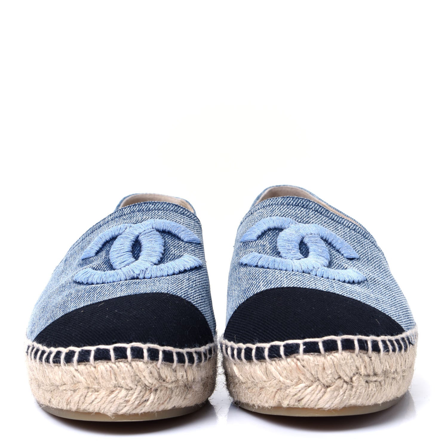 Chanel Denim CC Espadrilles 39 Blue Black 2 of 11