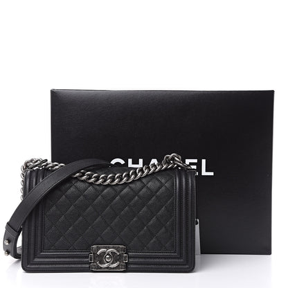 Chanel Caviar Quilted Medium Boy Flap Black 12 of 12