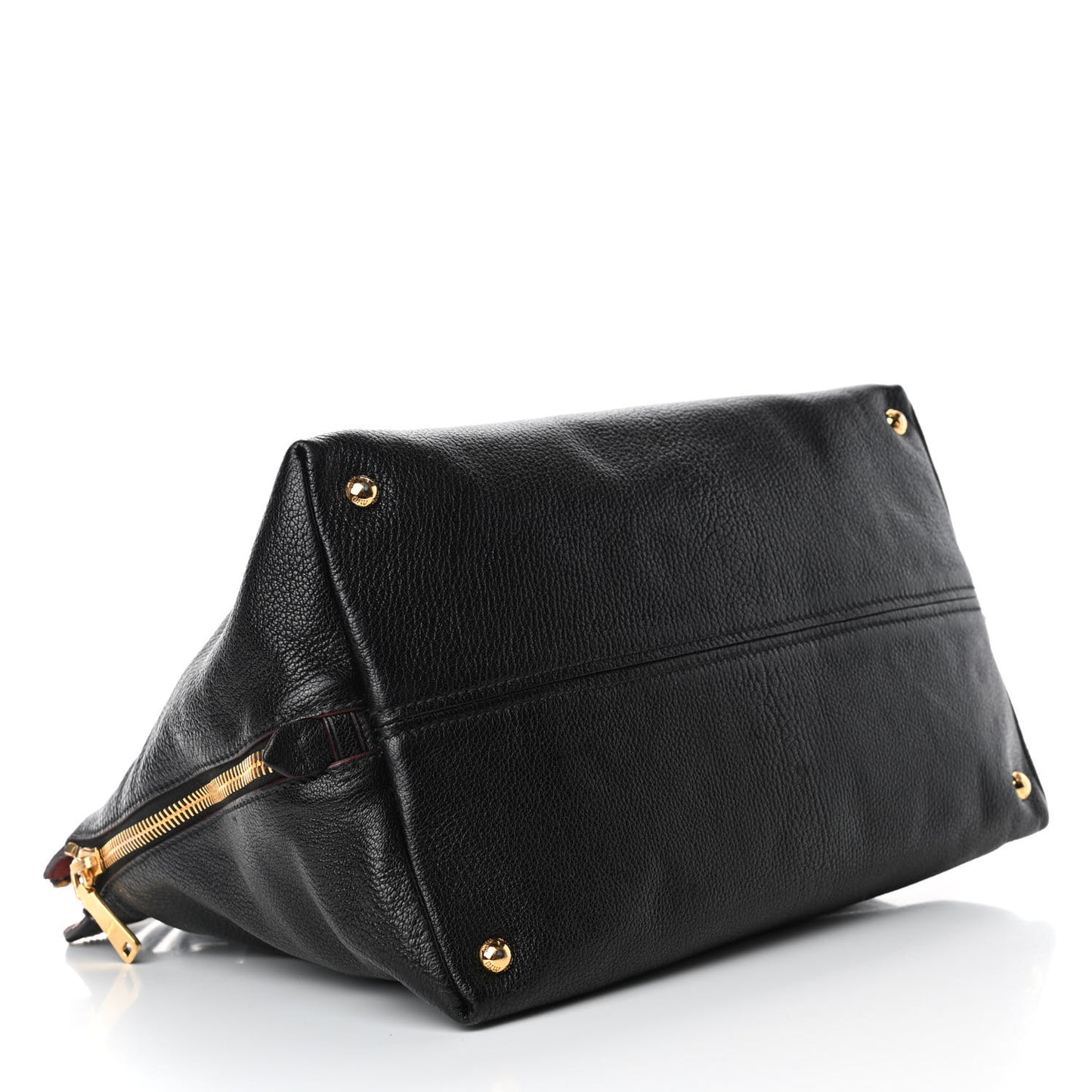 Goatskin Madras Zip Tote Black